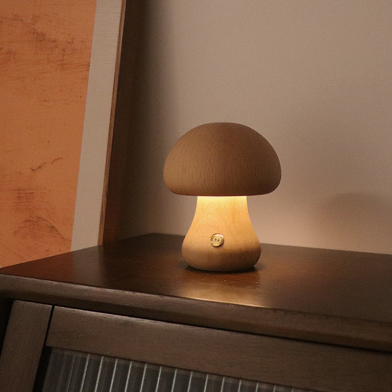 Wooden Mushroom LED Night Light